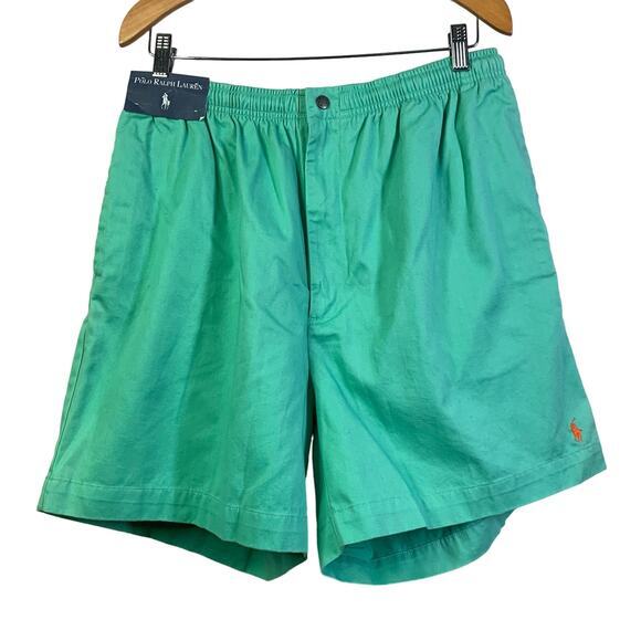 POLO RALPH LAUREN Shorts Elastic Waist w/Drawstring Pockets Orange Horse‎ NWT - Picture 1 of 13